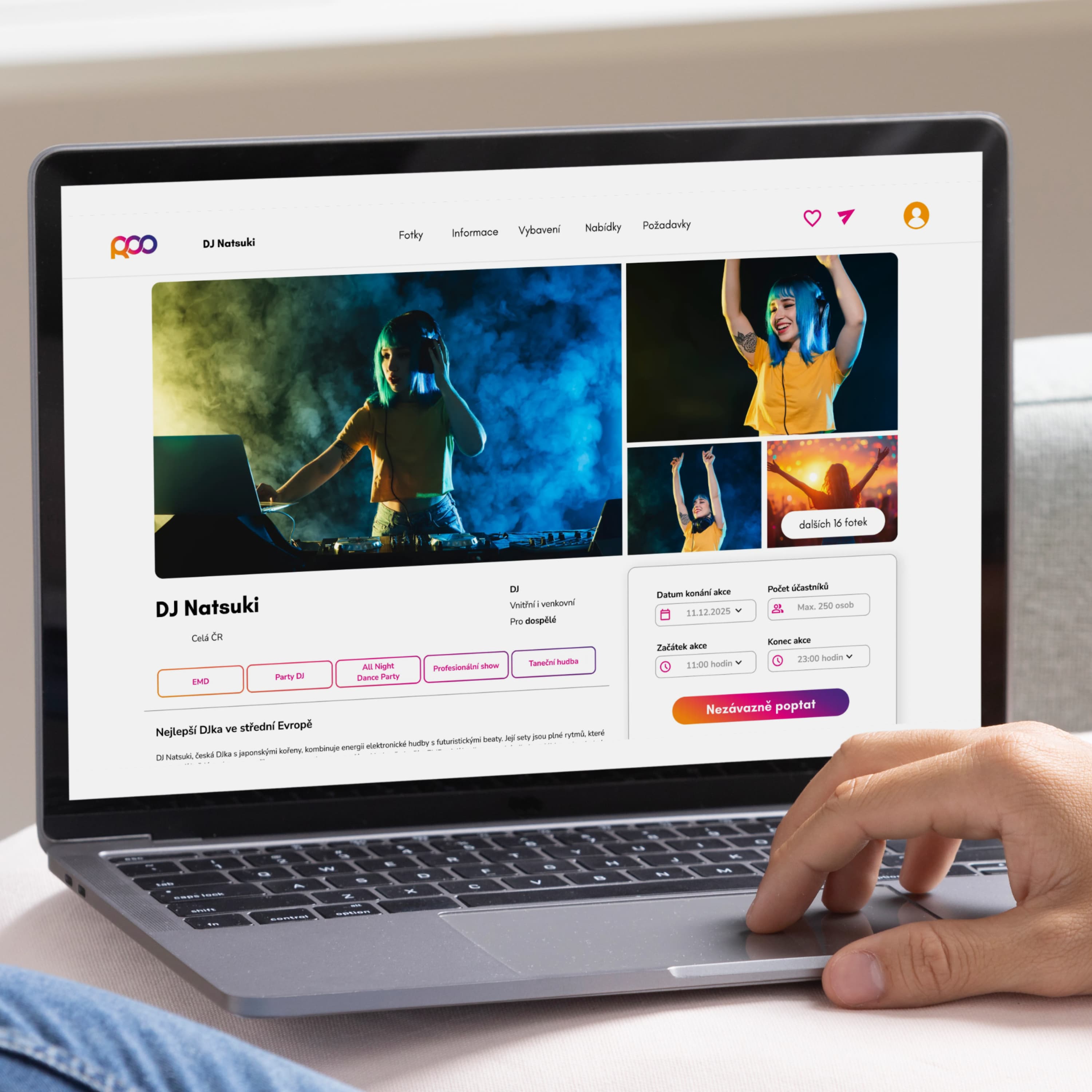 Entertainment laptop mockup